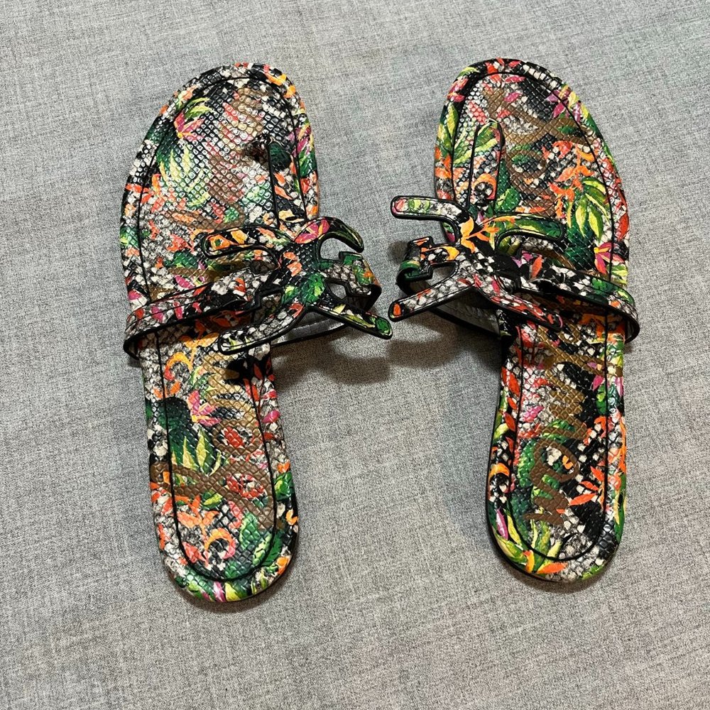 SAM EDELMAN Carter Floral Thong Flip Flop Sandals Size 9